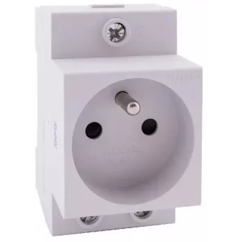 Noark Ex9DS-F 106194 Πρίζα μονάδας, ράγα DIN TH-35, 2,5 M, Schuko (Type F), 16 A, 250 V, Λευκό/Γκρι