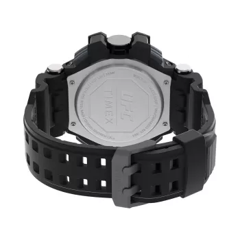 TIMEX ανδρικό ψηφιακό ρολόι TW5M51800 53mm θήκη ρητίνης μαύρο λουράκι ρητίνης γκρι καντράν INDIGLO νυχτερινό φως 100m αδιάβροχο