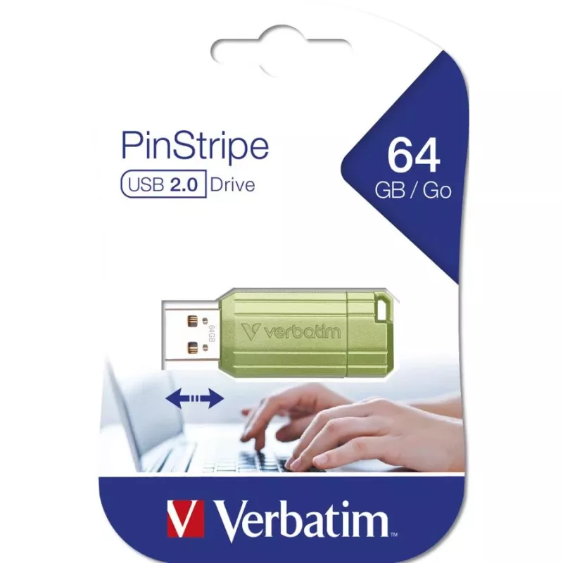 Verbatim Store n Go Pinstripe USB 2.0 Eucalyptus Green 64GB Συσκευή USB