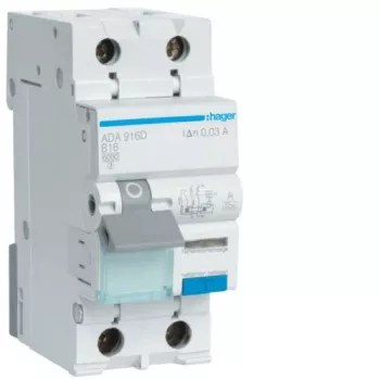 HAGER RCBO 1P+N 6kA B 16A/30mA Τύπος A ADA916D