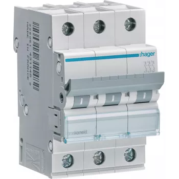 Hager MBN320E MCB 3-πολικός 20A χαρακτηριστική απόζευξης B 6kA διακόπτης προστασίας γραμμής