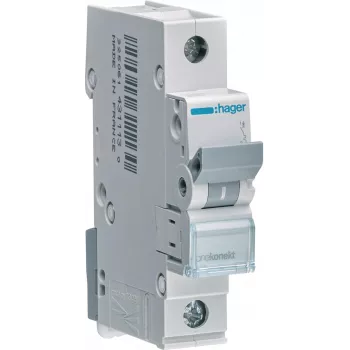 Hager MCN120E διακόπτης προστασίας γραμμής 6kA, χαρακτηριστική C, 20A, 1-πολικός