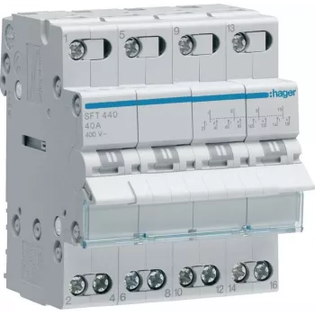 Hager SFT440 αρθρωτός μεταγωγός διακόπτης I-0-II 4P 40A 400V AC