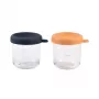 BEABA Σετ Βάζων Γυαλιού με Καπάκια 2 x 250 ml Night Blue/Honey