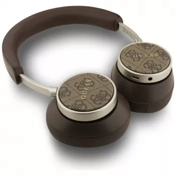 Guess Bluetooth 4G Classic Logo Ασύρματα On-Ear Ακουστικά - Καφέ