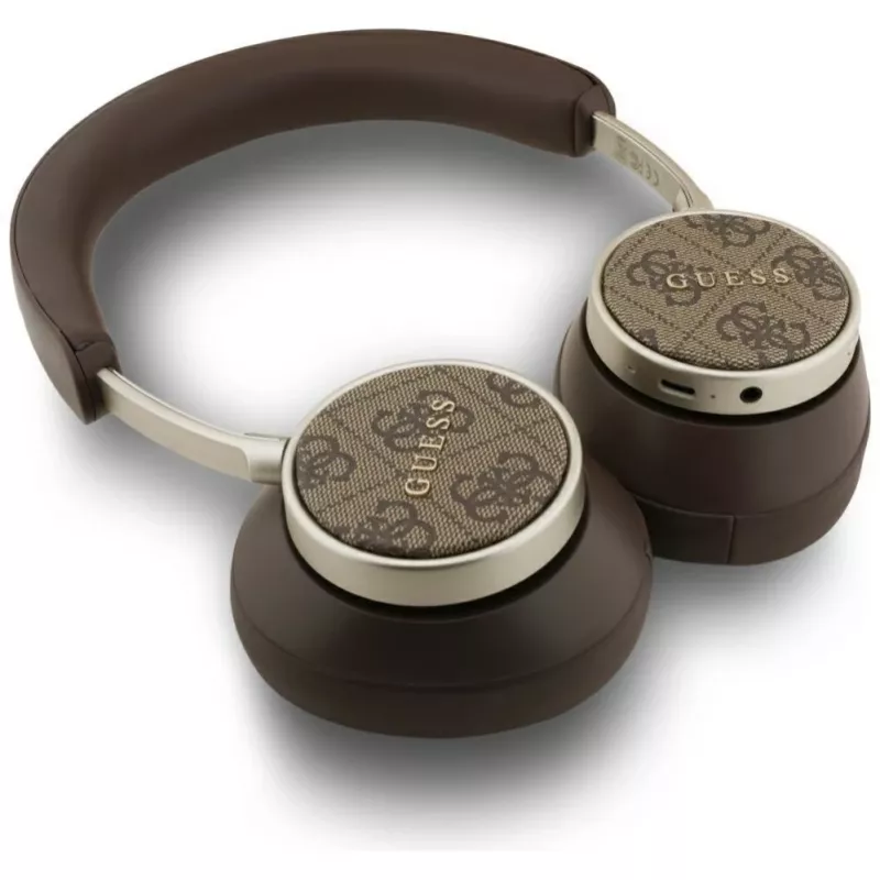 Guess Bluetooth 4G Classic Logo Ασύρματα On-Ear Ακουστικά - Καφέ