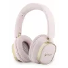 Guess Bluetooth Over-Ear Ακουστικά ENC Rectangle Metal Script Ροζ