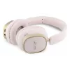 Guess Bluetooth Over-Ear Ακουστικά ENC Rectangle Metal Script Ροζ
