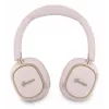 Guess Bluetooth Over-Ear Ακουστικά ENC Rectangle Metal Script Ροζ