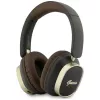 Guess Bluetooth Over-Ear Ακουστικά ENC Rectangle Metal Script Καφέ
