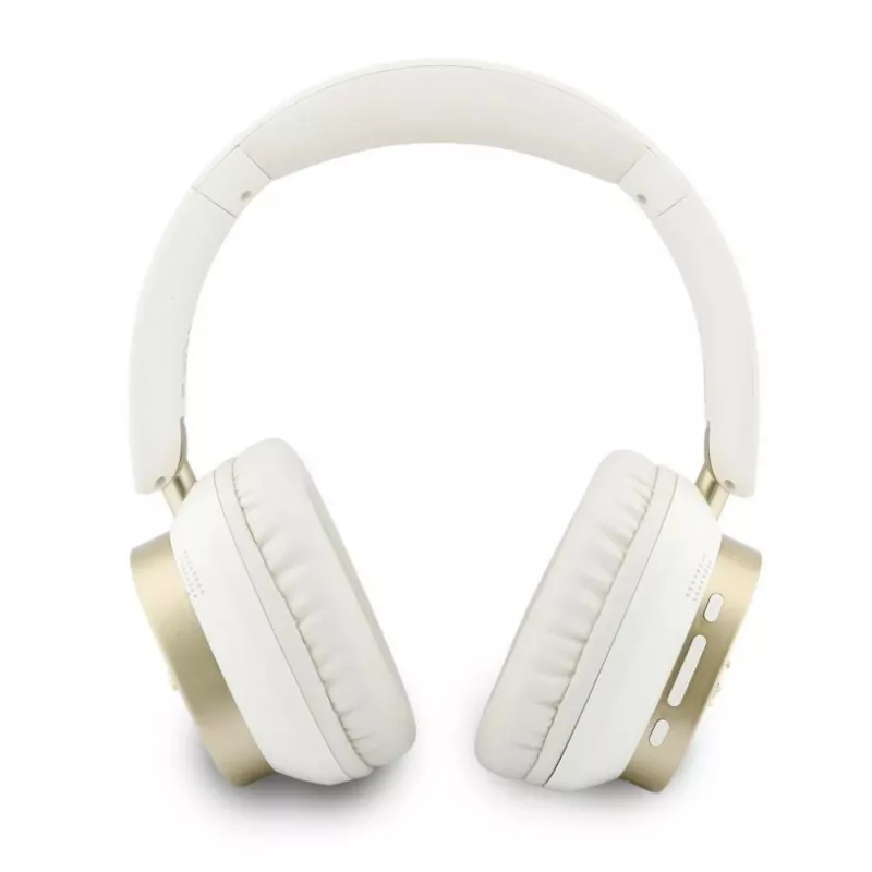 Guess Bluetooth ENC Rectangle Metal Script Over-Ear Ακουστικά Λευκά