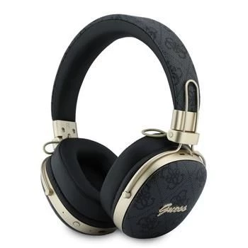 Guess Over-Ear Bluetooth Ακουστικά με ENC, Metal 4G Script Logo, Μαύρα