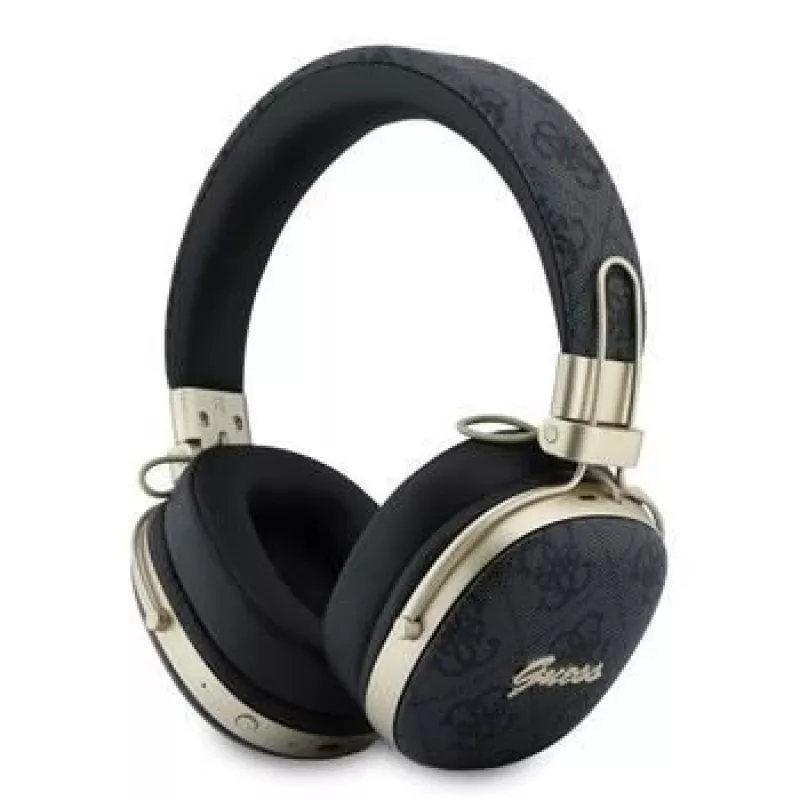 Guess Over-Ear Bluetooth Ακουστικά με ENC, Metal 4G Script Logo, Μαύρα