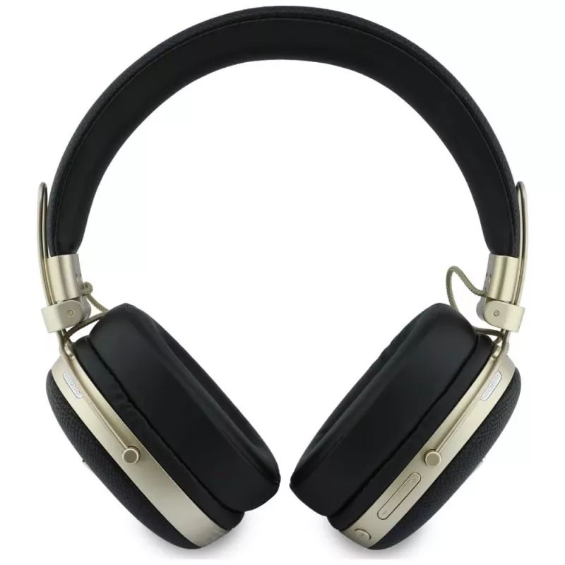 Guess Over-Ear Bluetooth Ακουστικά με ENC, Μεταλλικό Κοκκώδες Τριγωνικό Λογότυπο, Μαύρα