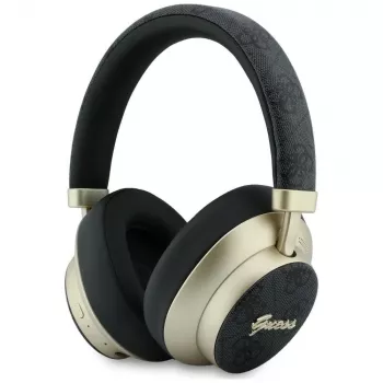 Guess GUE005456 Bluetooth Over-Ear Ακουστικά με ENC, 4G Gold Script Metal, Μαύρα