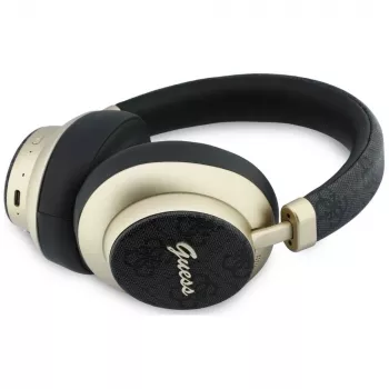 Guess GUE005456 Bluetooth Over-Ear Ακουστικά με ENC, 4G Gold Script Metal, Μαύρα
