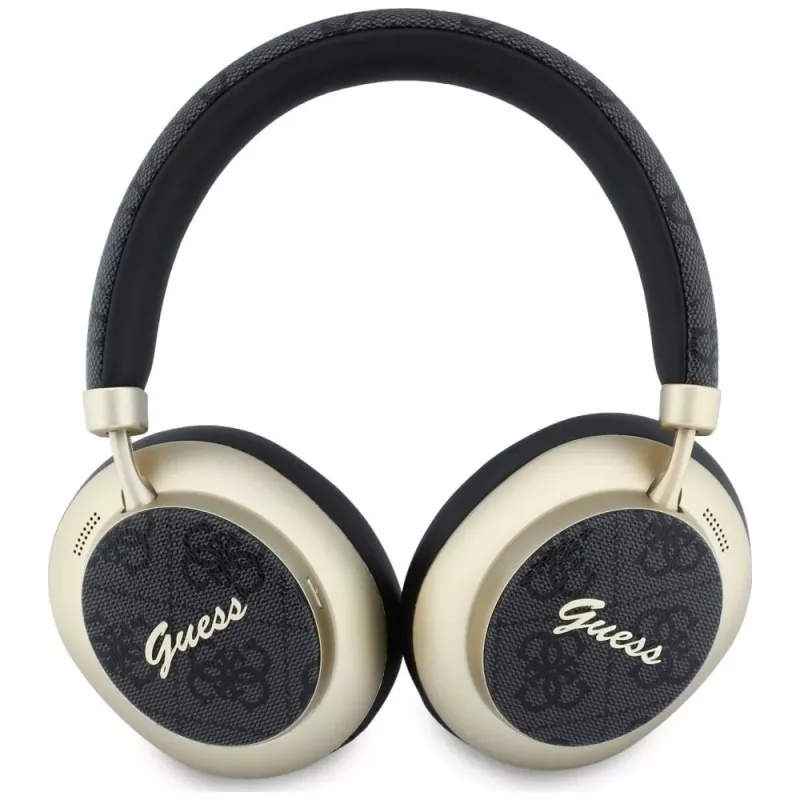 Guess GUE005456 Bluetooth Over-Ear Ακουστικά με ENC, 4G Gold Script Metal, Μαύρα
