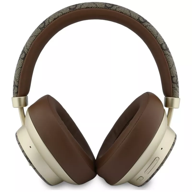 Guess GUE005457 Over-Ear Bluetooth Ακουστικά με ENC, Καφέ, Σχέδιο Gold Script Metal