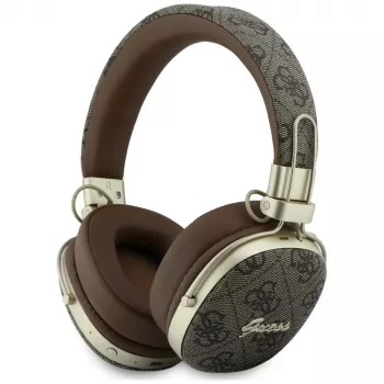 Guess GUE005462 Bluetooth Over-Ear Ακουστικά με ENC, Μεταλλικό Σχέδιο, 4G Script Logo, Καφέ