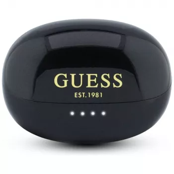 Guess Open-Wearable Στερεοφωνικά Bluetooth Ακουστικά με Μεταλλικό Φινίρισμα, Ηλεκτροεπιμεταλλωμένα Μέρη και Κλασικό Λογότυπο Μαύρα