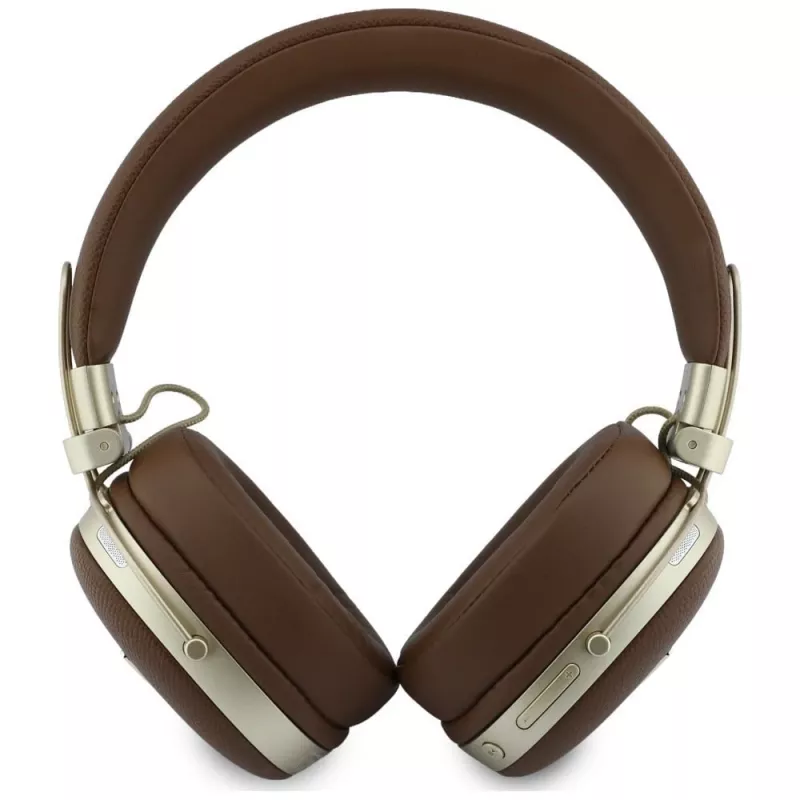Guess GUE005460 Bluetooth On-Ear Ακουστικά με ENC, Καφέ, Μεταλλικό Κοκκώδες Τριγωνικό Λογότυπο