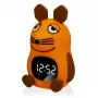 DieMaus Ξυπνητήρι για παιδιά με νυχτερινό φωτισμό - Αναλογικό quartz, θερμόλευκος νυχτερινός φωτισμός, πολύχρωμο (μπλε/πορτοκαλί)