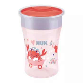 NUK Magic Cup 230 ml Κόκκινο Ποτήρι εκπαίδευσης 360° για νήπια από 8+ μηνών, αδιάβροχο, χωρίς BPA, πλυντήριο πιάτων