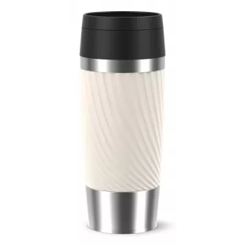 EMSA TRAVEL MUG Classic Twist (Κρεμ/ανοξείδωτο ατσάλι, 0,36 λίτρα)