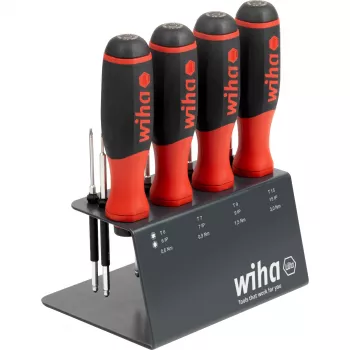 WIHA SoftFinish Κατσαβίδι με υποδοχή bit 1/4 ίντσας (Μαύρο/Κόκκινο, με λειτουργία καστάνιας)