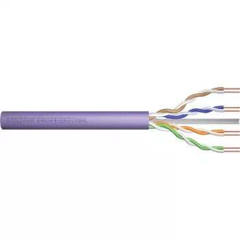 DIGITUS Cat.6 U/UTP B2ca καλώδιο εγκατάστασης, AWG23/1, LSOH, 500m, μωβ, ρολό
