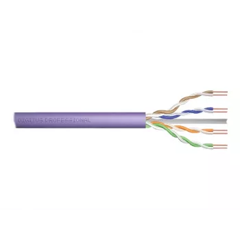 DIGITUS Cat.6 U/UTP B2ca καλώδιο εγκατάστασης, AWG23/1, LSOH, 500m, μωβ, ρολό