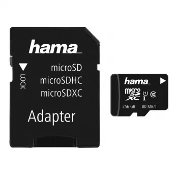 Hama microSDXC 256GB UHS Speed Class 3 UHS-I 100MB/s με προσαρμογέα SD