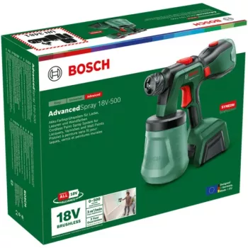Bosch AdvancedSpray 18V-500 Πιστόλι βαφής μπαταρίας (βασική μονάδα, Πράσινο, POWER FOR ALL ALLIANCE)