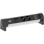 Bachmann 708.001 CYCLE πολύπριζο γραφείου 2x Schuko CEE7/3 με διακόπτη, καλώδιο 2m, Αλουμίνιο/Μαύρο