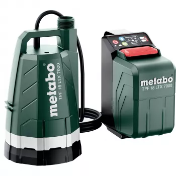 Metabo TPF 18 LTX 7000 επαναφορτιζόμενη βυθιζόμενη αντλία 7000 l/h 9 m ύψος ανύψωσης 18 V IPX8 (Μαύρο/Πράσινο, χωρίς μπαταρία και φορτιστή)