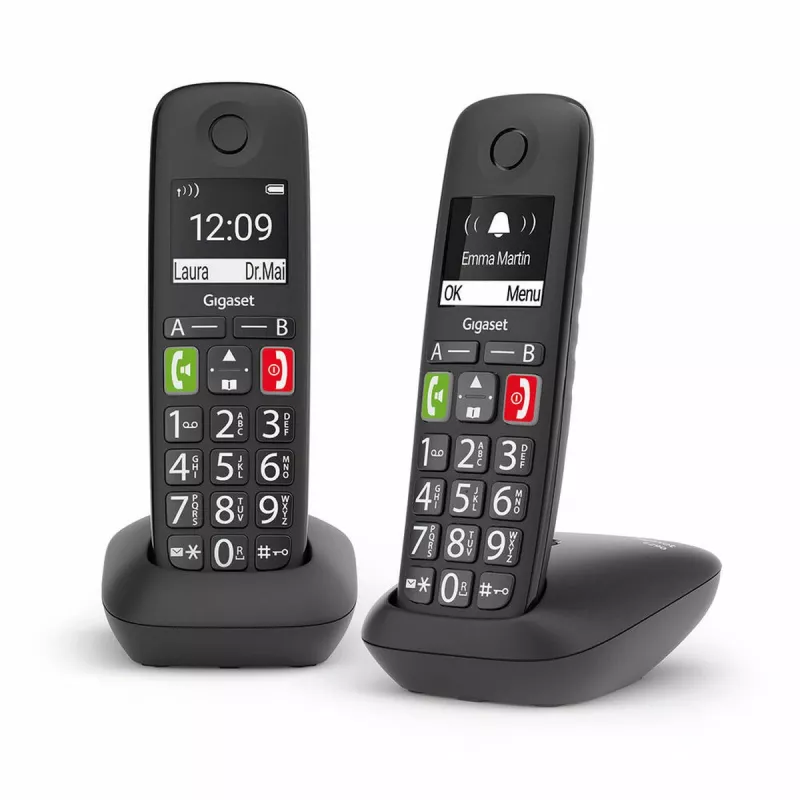 Gigaset E290 Duo Ασύρματο τηλέφωνο DECT/Αναλογικό Μαύρο - 2 ακουστικά