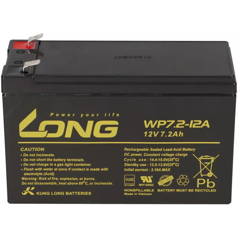 LONG WP7.2-12A AGM Μπαταρία 12V 7,2Ah VdS
