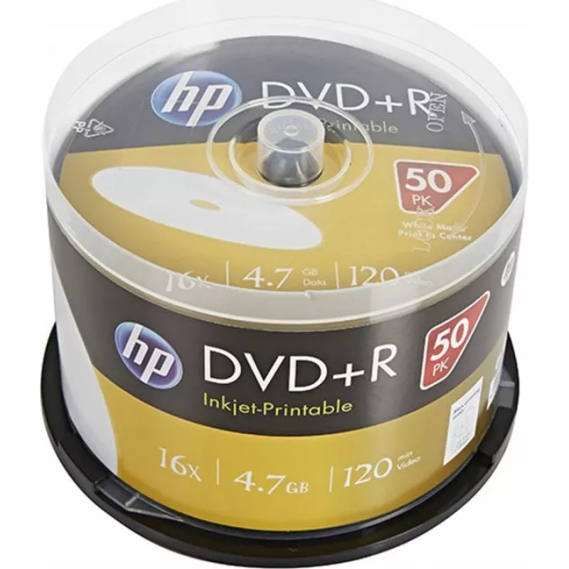 Verbatim DVD+R HP Inkjet-Printable Spindle (50 Δίσκοι) 16x 4.7GB AZO