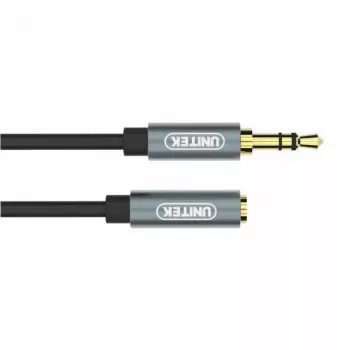 UNITEK 3.5mm Καλώδιο επέκτασης ήχου 1m - Καρφί σε υποδοχή, επιχρυσωμένο, Μαύρο