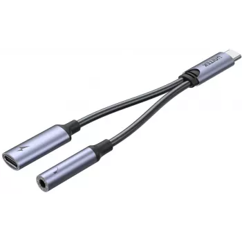 UNITEK USB-C σε 3,5mm Υποδοχή ήχου & USB-C 60W PD Προσαρμογέας (Space Grey)