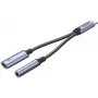 UNITEK USB-C σε 3,5mm Υποδοχή ήχου & USB-C 60W PD Προσαρμογέας (Space Grey)