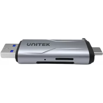 UNITEK Αναγνώστης καρτών SD/microSD USB-A 5Gbps/USB-C Space Grey