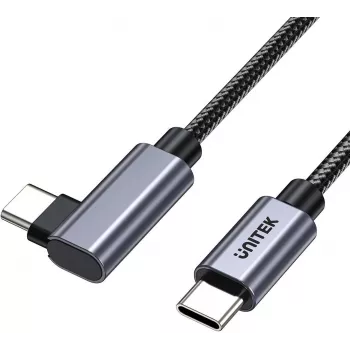 UNITEK USB-C Γωνιακό καλώδιο 90° PD 100W 0.5m Μαύρο