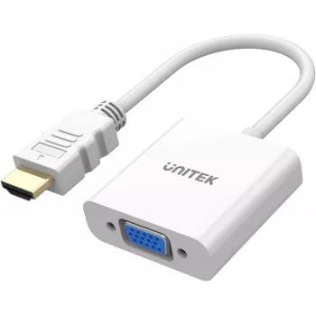 UNITEK Προσαρμογέας HDMI σε VGA, Full HD 1080p, 60Hz, Λευκό