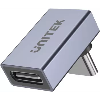 UNITEK USB-C σε USB-C Γωνιακός προσαρμογέας 90 μοιρών 40Gbps 240W Space Gray