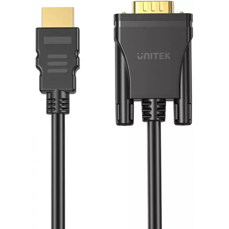 UNITEK Καλώδιο HDMI σε VGA, Full HD 1080p, 60Hz, 2m, Μαύρο