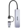 UNITEK 5-in-1 USB-C Hub με αναγνώστη καρτών SD και MicroSD, 5 Gbit/s, Space Grey