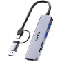 UNITEK 5-in-1 USB-C Hub με αναγνώστη καρτών SD και MicroSD, 5 Gbit/s, Space Grey