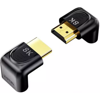 UNITEK 8K HDMI Γωνιακός προσαρμογέας 90° και 270° (συσκευασία 2 τεμ.) - Μαύρο