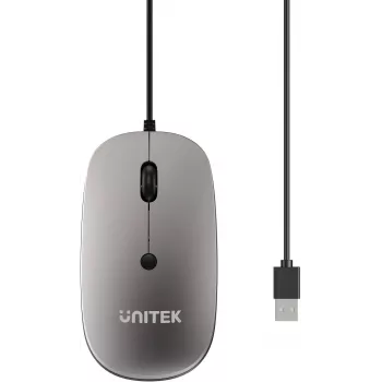 UNITEK SlimTrack 1600DPI Ενσύρματο οπτικό ποντίκι, Γκρι